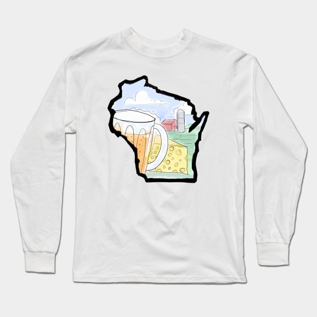 Wisconsin Long Sleeve T-Shirt by TwoBroads